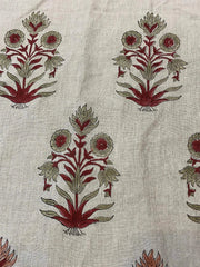 Xelara Block Print Handloom Linen Fabric